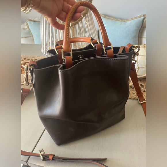 Dooney & Bourke Chocolate Brown Leather Tote - Picture 2 of 4